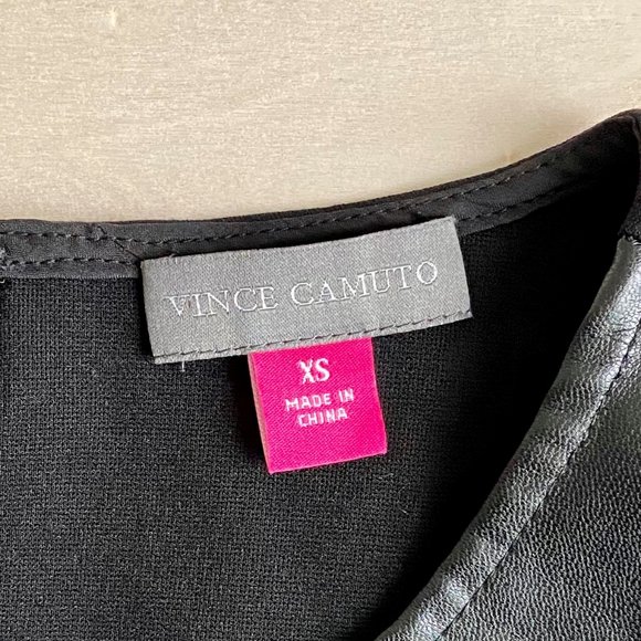 🖤6x HP!🖤 NWT Vince Camuto Black Faux Leather Top - Picture 6 of 10